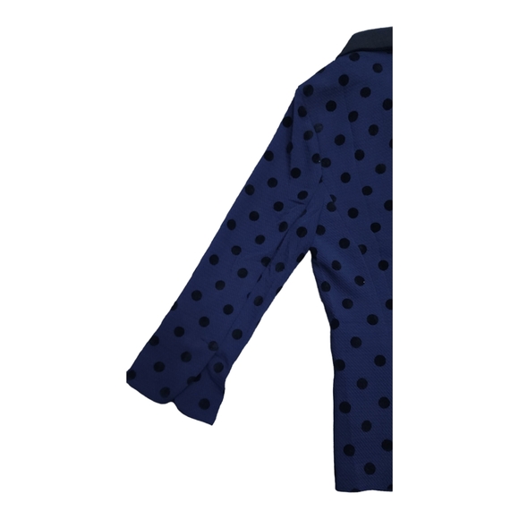 Blue Women Jacket with polka Dots - Picture 5 of 10